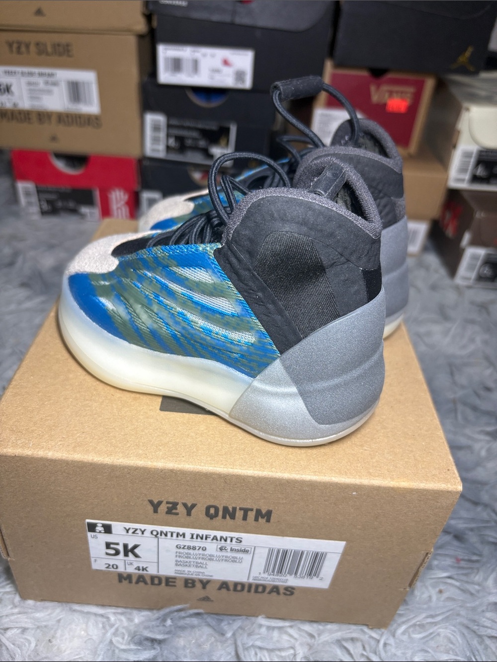 adidas Kids Blue/Gray YZY QNTM Infant Sneakers